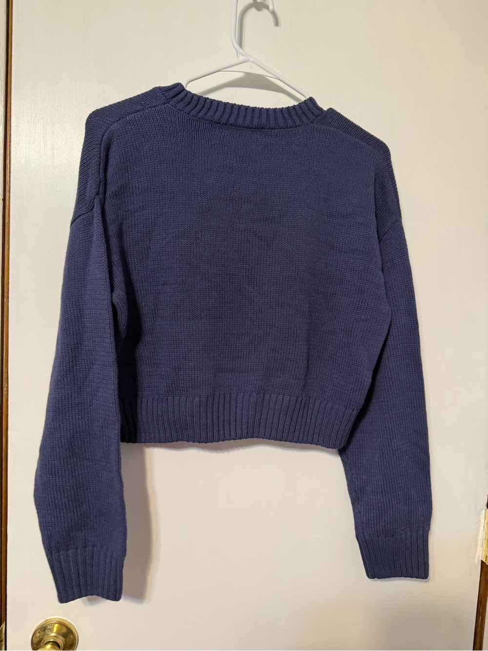 Grayson Threads Navy Knit Teddy Bear Sweater with Red, White, Blue Accents - Picture 3 of 4